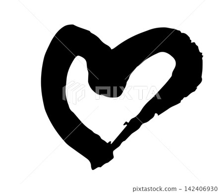 Heart drawn with ink brush; hand-drawn brush illustration material Heart drawn with ink brush; hand-drawn brush illustration material 142406930