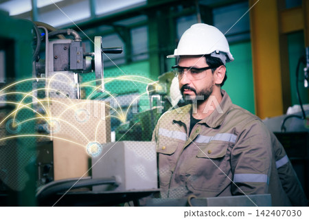 Engineers and workers work in the factory. Engineers and workers work in the factory. 142407030