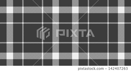 Book seamless tartan pattern, wallpaper check fabric vector. Present textile plaid texture background in grey and white colors. Book seamless tartan pattern, wallpaper check fabric vector. Present textile plaid texture background in grey and white colors. 142407263