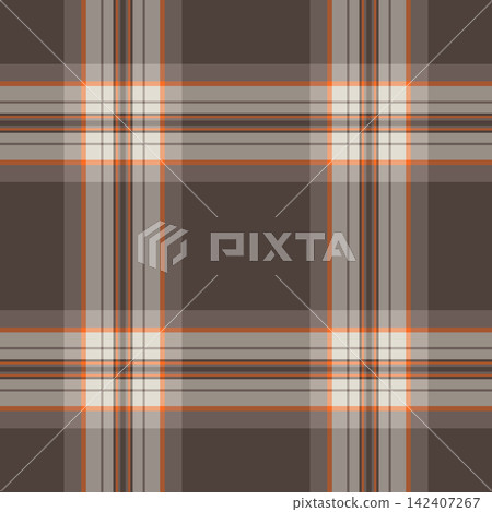 Warmth seamless background check, calm fabric plaid texture. Image textile vector tartan pattern in pastel and orange colors. Warmth seamless background check, calm fabric plaid texture. Image textile vector tartan pattern in pastel and orange colors. 142407267