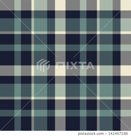 Blanket tartan fabric vector, shop seamless texture pattern. Cosy plaid textile check background in dark and pastel colors. 142407286