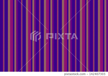A bold line based textile pattern presents a structured line sequence with a tailored finish. Violet and amber tones give the seamless background bright ornamental energy. Ideal for print and decor. 142407303