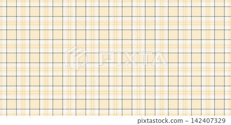 Contemporary textile plaid vector, textured seamless fabric pattern. Horizontal background texture tartan check in blanched almond and white colors. Contemporary textile plaid vector, textured seamless fabric pattern. Horizontal background texture tartan check in blanched almond and white colors. 142407329