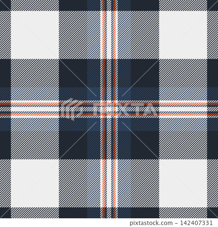 T-shirt background texture textile, layer plaid vector tartan. Tile fabric check pattern seamless in white and dark colors. 142407331