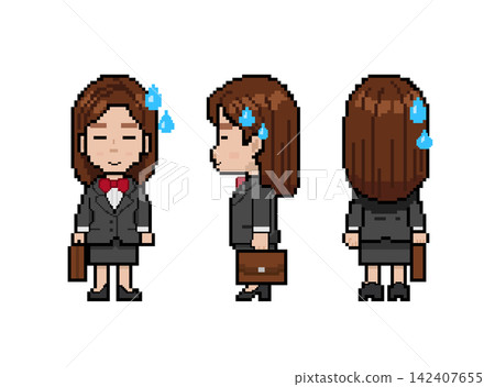 Sweating office worker (pixel art) Sweating office worker (pixel art) 142407655