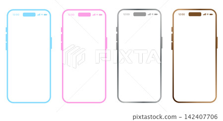 A smartphone set in a variety of colors A smartphone set in a variety of colors 142407706