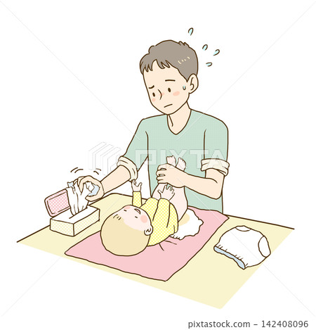 爸爸幫寶寶換尿布 爸爸幫寶寶換尿布 142408096