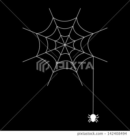 Spiderweb icon, white line, Halloween, horror, scary, insect, creepy, etc. Spiderweb icon, white line, Halloween, horror, scary, insect, creepy, etc. 142408494