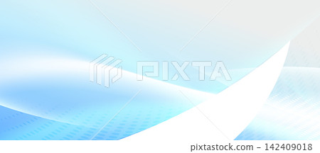 Abstract blue digital dynamic wave background. Futuristic hi-technology concept. Business banners, flyers, and presentations. Vector illustration 142409018