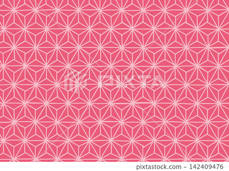 Japanese pattern with hemp leaf motif, pink and white Japanese pattern background 142409476