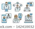 colorline telemedicine icon illustration 142410032