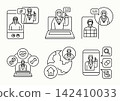 line icon worldwide telemedicine service icon set 142410033