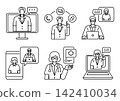 telemedicine line icon illustration 142410034