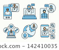 worldwide telemedicine service icon set 142410035