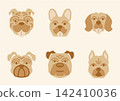 dog faces flat illustration 142410036