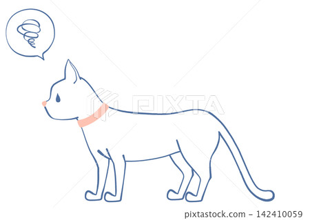 一隻看起來很生氣的貓的插圖 一隻看起來很生氣的貓的插圖 142410059