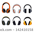 Modern headphone set isolated on white background flat design illustration 142410158