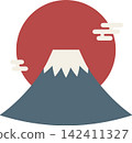 富士山和朦朧的雲層 142411327