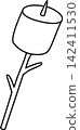 marshmallow on a stick icon 142411530