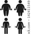 Healthy weight and obese icon set 142411549