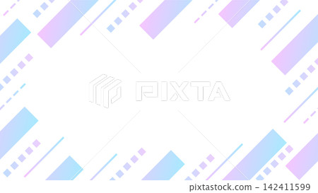 Pastel blue Memphis geometric frame background Pastel blue Memphis geometric frame background 142411599