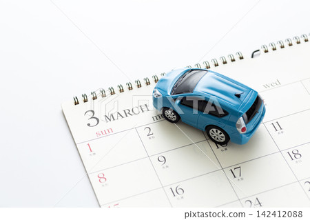 March calendar and cars March calendar and cars 142412088