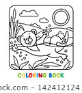 Funny Otter. Alphabet O. Animals coloring book 142412124