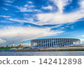 The stadium and Alexander Nevsky Cathedral in Nizhny Novgorod 142412898