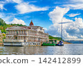 The city of Nizhny Novgorod on the Volga River. The pier and the Volga embankment 142412899