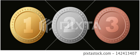 Collection of gold, silver and bronze medal. Collection of gold, silver and bronze medal. 142413407