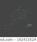 Tech Universe Glowing Nodes in Virtual Space. Vector Abstract Background 142413524