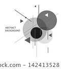Abstract geometric vector design featuring black triangles and intersecting lines 142413528