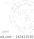Abstract vector background featuring swirling network interconnected black dots and lines forming geometric patterns 142413530