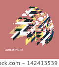 Modern composition blends triangles and parallelograms with vibrant overlays ideal for posters branding and digital art projects 142413539