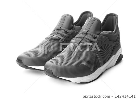 Pair of stylish shoes on white background Pair of stylish shoes on white background 142414141
