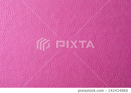 Texture of pink leather as background, closeup 142414868