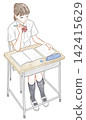 Students studying at the desk 142415629
