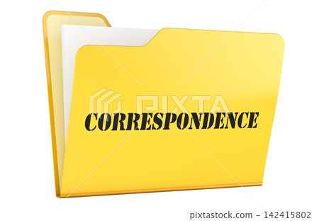 Correspondence, document folder for business. 3D rendering Correspondence, document folder for business. 3D rendering 142415802