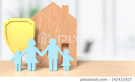 Family Home Protection and Security Concept 3d render. Family Home Protection and Security Concept 3d render. 142415927