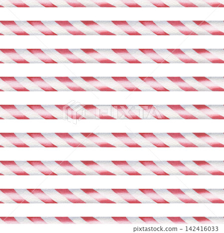 Seamless pattern of Christmas Candy Canes. Watercolor illustration of a peppermint stripes print. Hand drawn sketch on white isolated background. Water color art image. A cute design wrapping paper Seamless pattern of Christmas Candy Canes. Watercolor illustration of a peppermint stripes print. Hand drawn sketch on white isolated background. Water color art image. A cute design wrapping paper 142416033