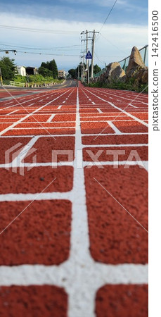 lines and bokeh at the stadium 142416500