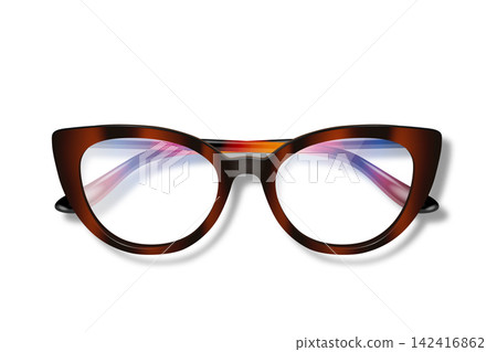 Tortoiseshell Cat Eye Eyeglasses, 3d Vector Illustration. Stylish Optical Glasses Frame Front View with Clear Lenses and Light Reflection. Fashion Accessory. Realistic Vector Illustration Isolated Tortoiseshell Cat Eye Eyeglasses, 3d Vector Illustration. Stylish Optical Glasses Frame Front View with Clear Lenses and Light Reflection. Fashion Accessory. Realistic Vector Illustration Isolated 142416862