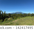 The scenery of Mount Ontake, with its deep green forests and clear blue sky. 142417495
