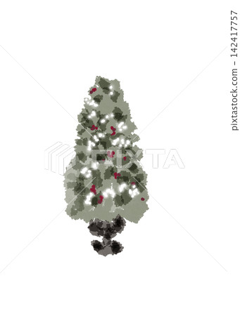 Christmas tree drawn in watercolor Christmas tree drawn in watercolor 142417757