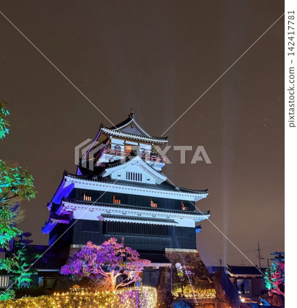 清洲城,愛知縣清洲市 - 夜幕降臨,燈光璀璨 - 織田信長的故居 清洲城,愛知縣清洲市 - 夜幕降臨,燈光璀璨 - 織田信長的故居 142417781