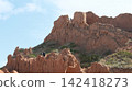 Skazka Canyons or so called Fairytale Canyons Issyk-Kul region near the lake in drone point of view in kyrgyzstan 142418273