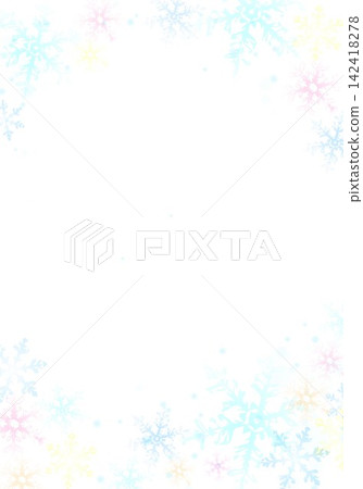 水彩雪花 水彩雪花 142418278