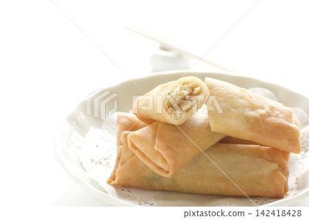 Freshly fried spring rolls Freshly fried spring rolls 142418428