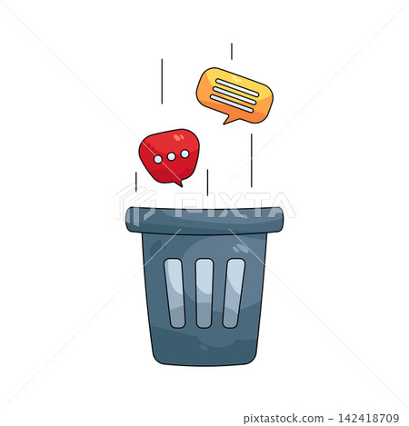 Illustration of delete message Illustration of delete message 142418709