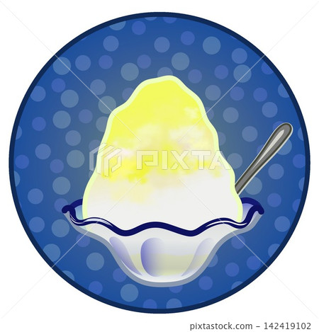 Illustration of shaved ice with a circular background 142419102